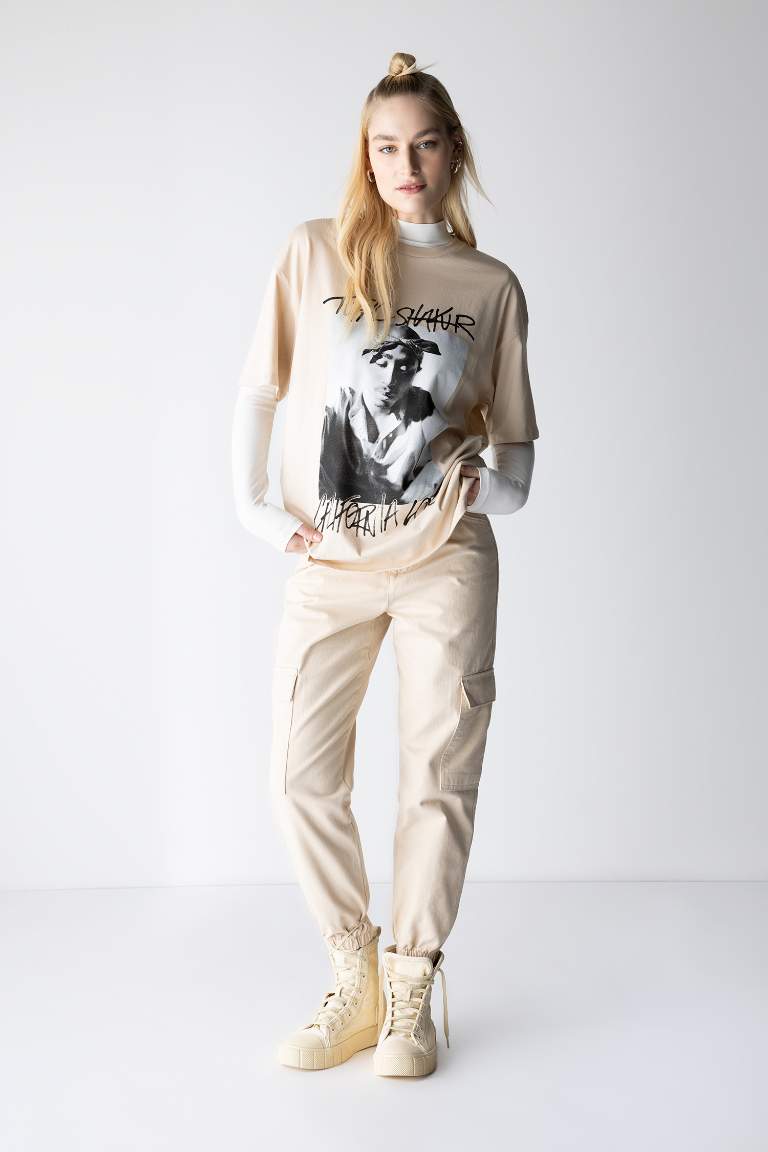 Cargo Jogger Normal Waist Gabardine Cotton Trousers