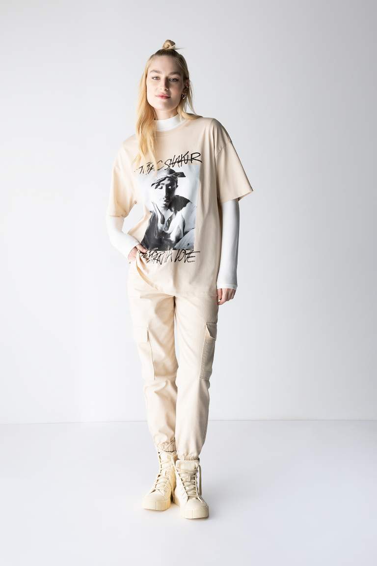 Cargo Jogger Normal Waist Gabardine Cotton Trousers