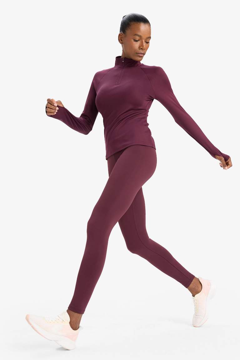 DefactoFit Toparlayıcı Yüksek Bel İçi Yumuşak Tüylü Beli Saran Basic Düz Sporcu Tayt