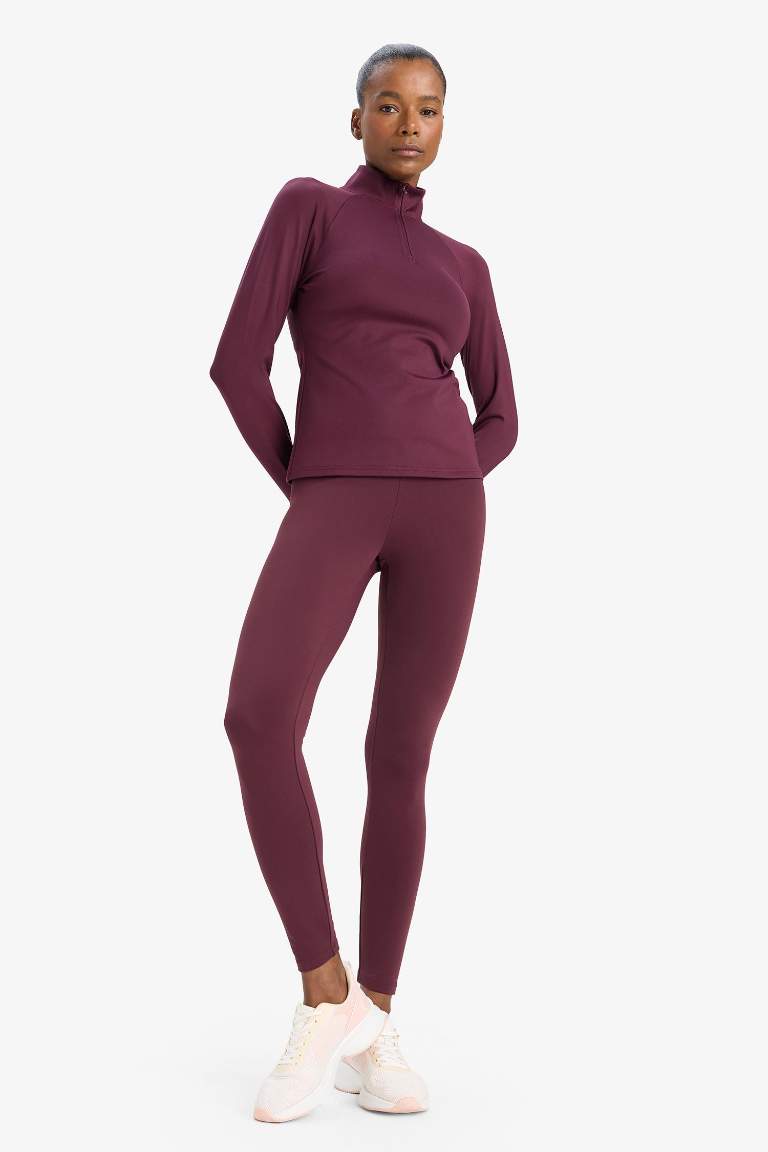 DefactoFit Toparlayıcı Yüksek Bel İçi Yumuşak Tüylü Beli Saran Basic Düz Sporcu Tayt