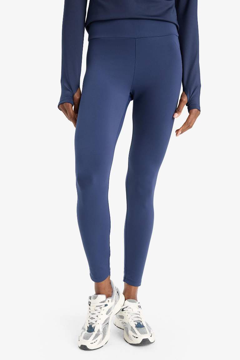 DefactoFit Toparlayıcı Yüksek Bel İçi Yumuşak Tüylü Beli Saran Basic Düz Sporcu Tayt