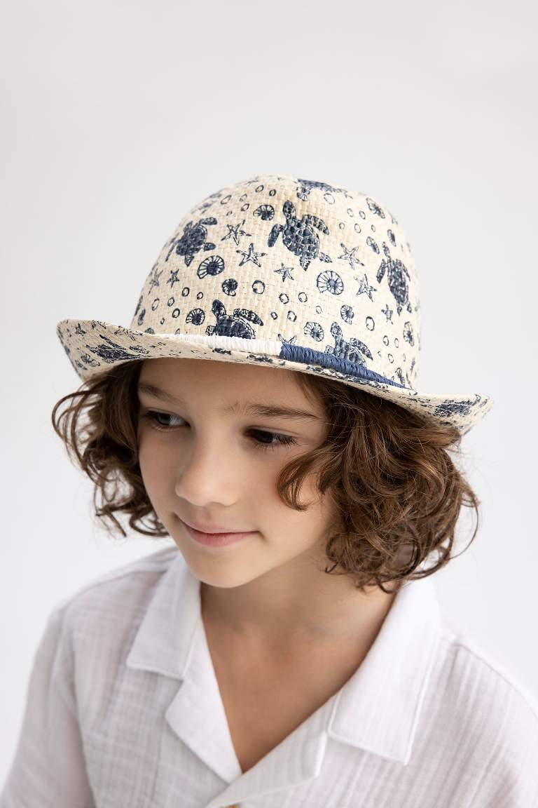 Tortoise Print Felt Hat