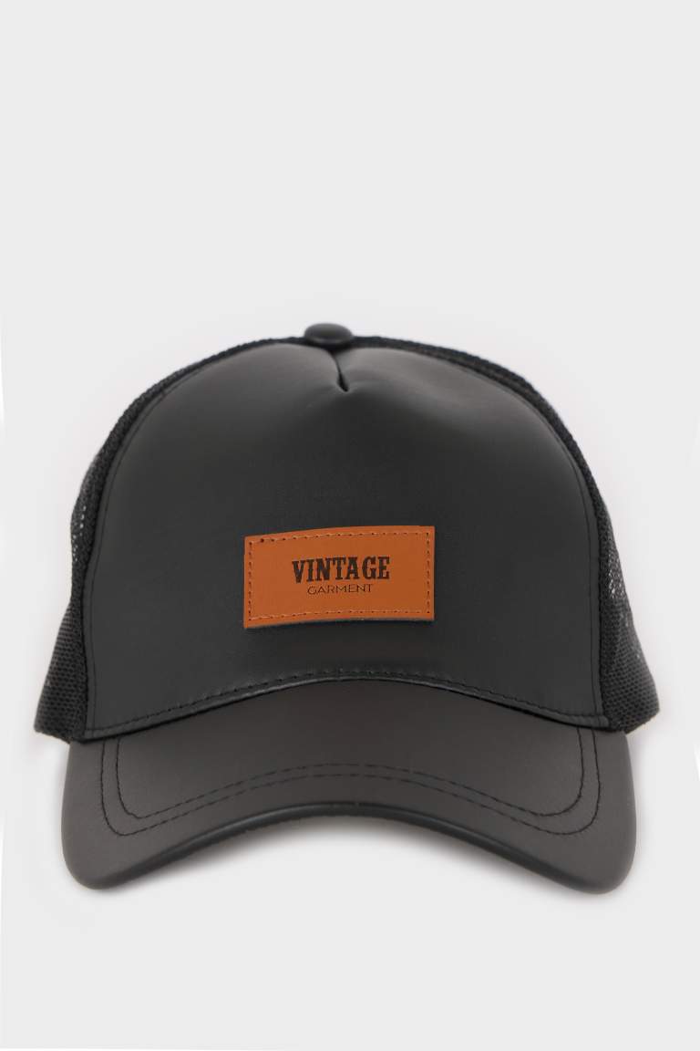 Boy Faux Leather Cap