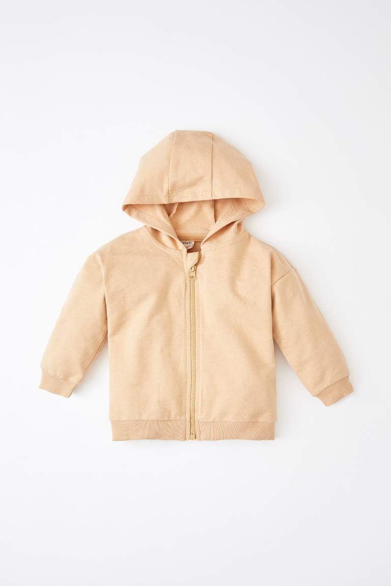 Baby Girl Regular Fit Basic Hooded  Cardigan