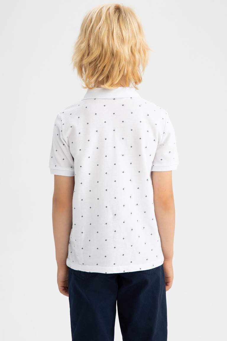 Boy Regular Fit Short Sleeve Polka Dot Print T-Shirt