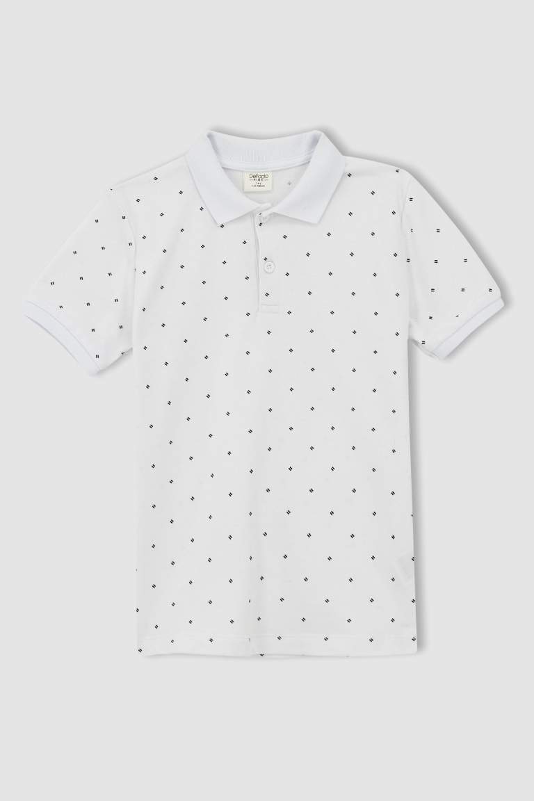 Boy Regular Fit Short Sleeve Polka Dot Print T-Shirt