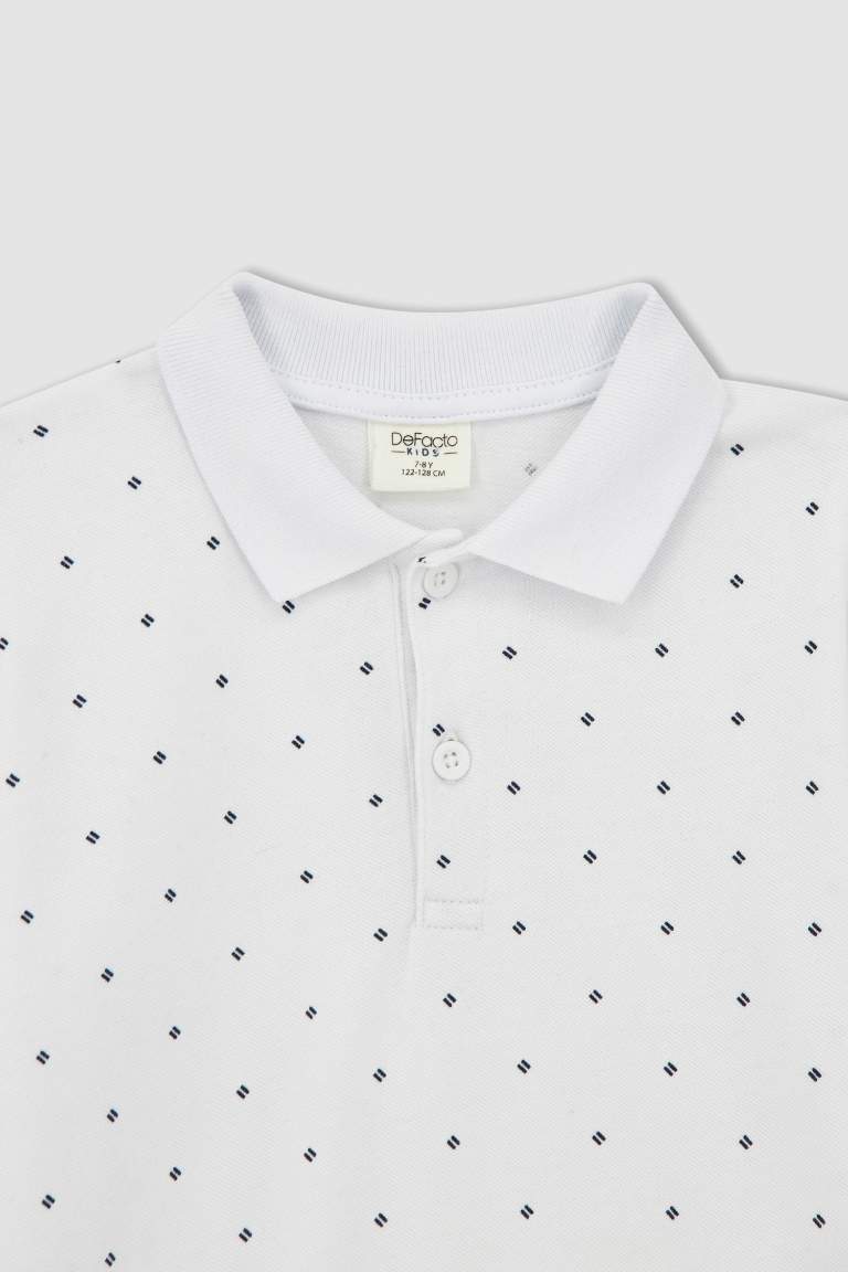 Boy Regular Fit Short Sleeve Polka Dot Print T-Shirt