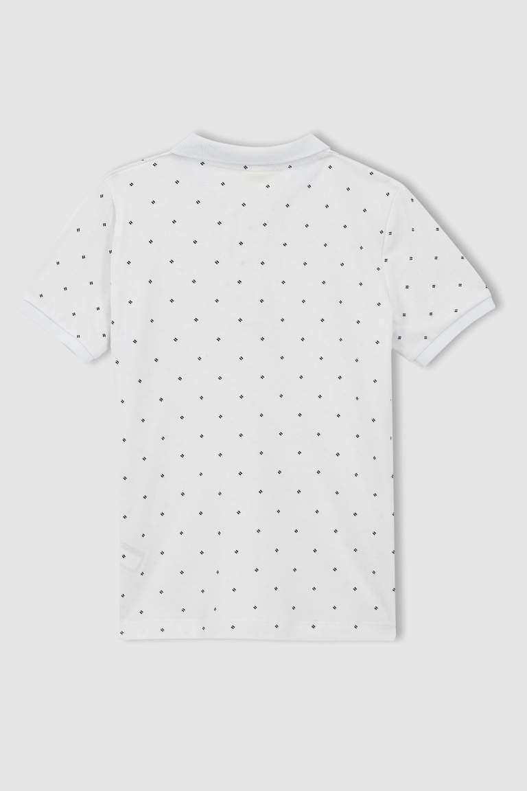 Boy Regular Fit Short Sleeve Polka Dot Print T-Shirt