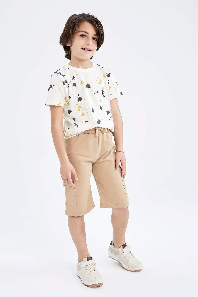 Boy Tie Waist Pocket Detail Short