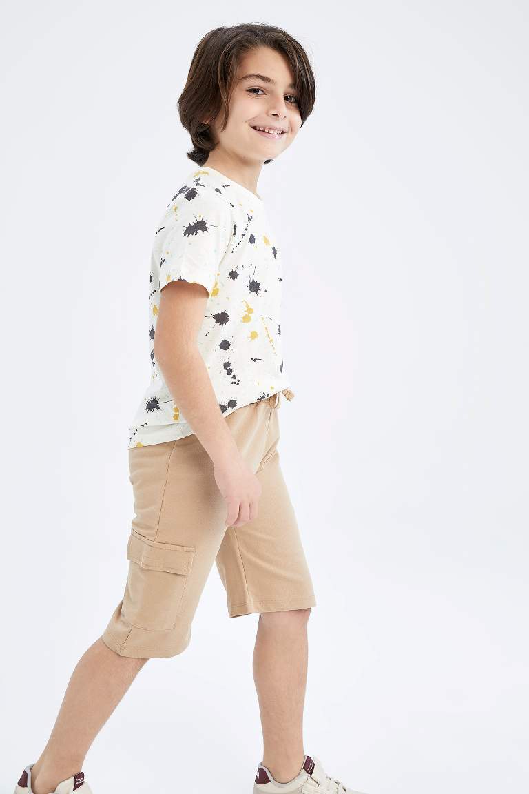 Boy Tie Waist Pocket Detail Short