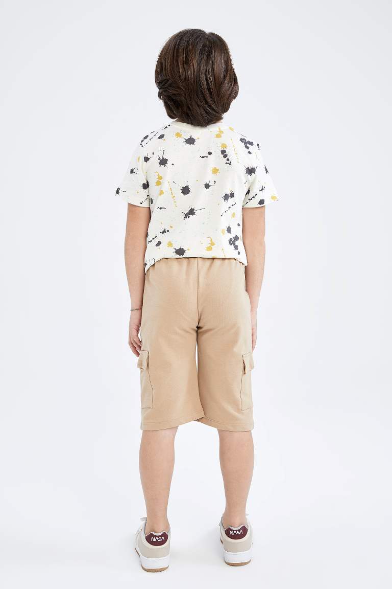 Boy Tie Waist Pocket Detail Short