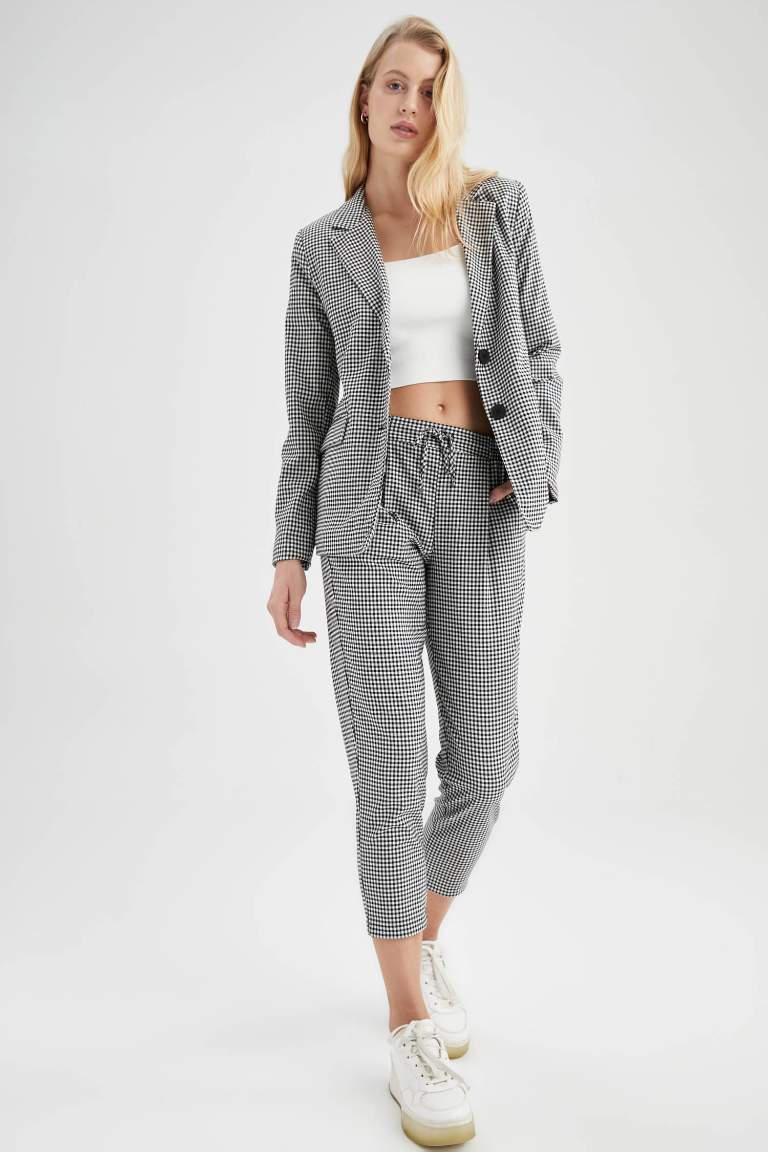Loose Fit Pötikare Desenli Blazer Ceket
