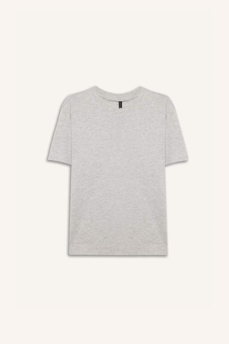 Regular Fit Crew Neck Basic Cotton T-Shirt