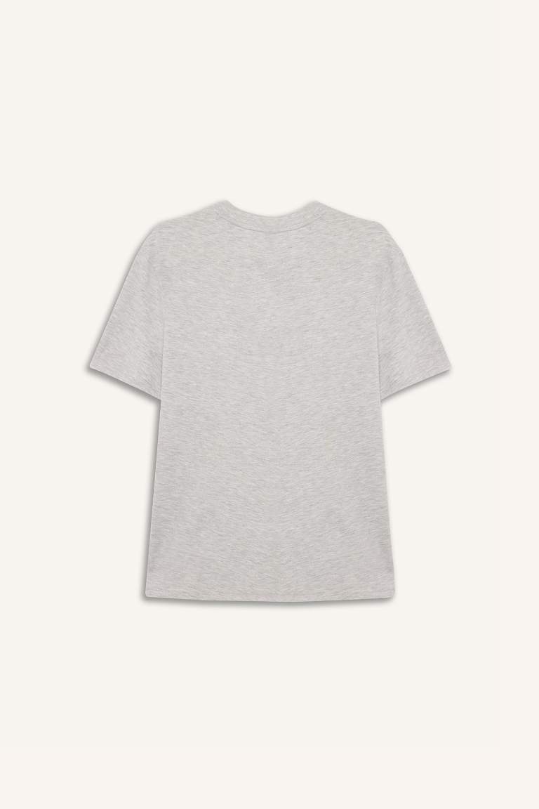 Regular Fit Crew Neck Basic Cotton T-Shirt