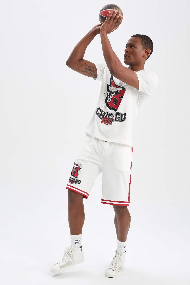 DeFactoFit NBA Chicago Bulls Oversize Fit Şort