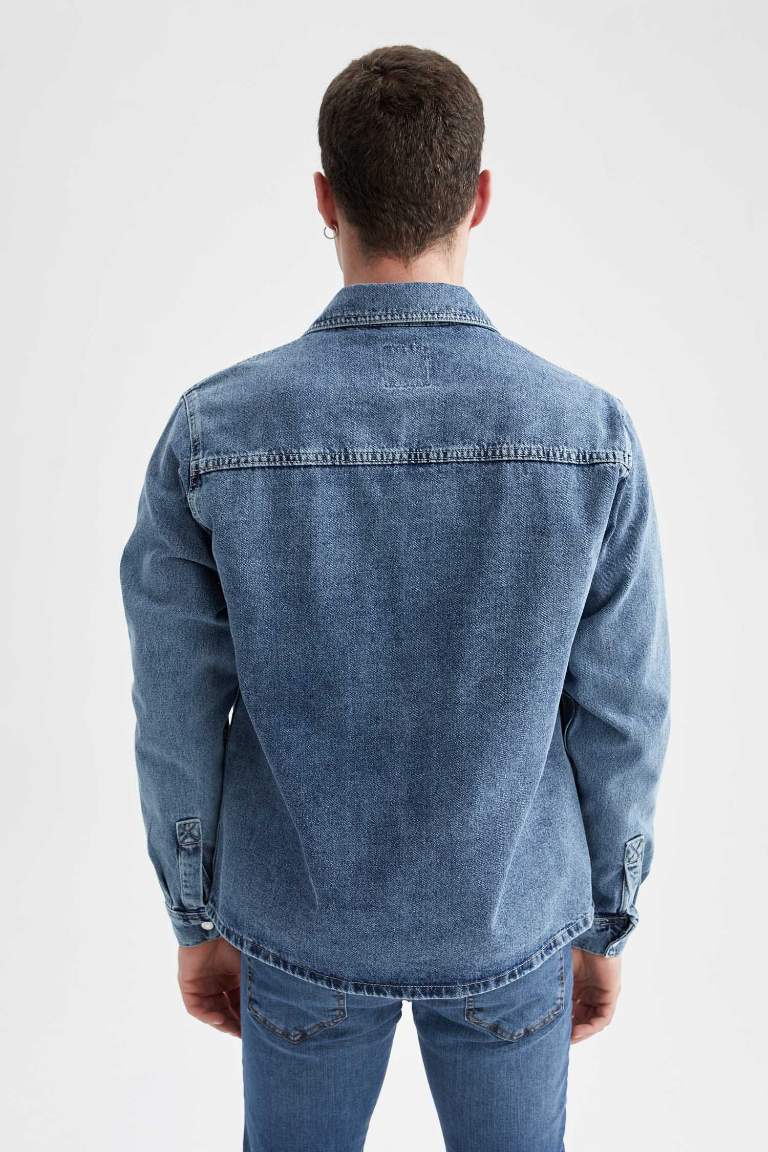 Relax Fit Long Sleeve Jean Shirt