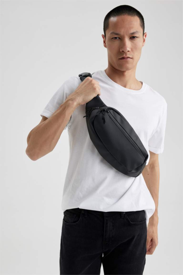 Black MEN Faux Leather Waist Bag 2424897 DeFacto