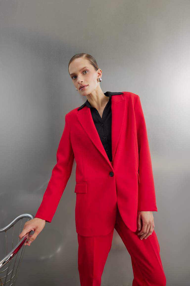 Oversize Fit Red Blazer Jacket