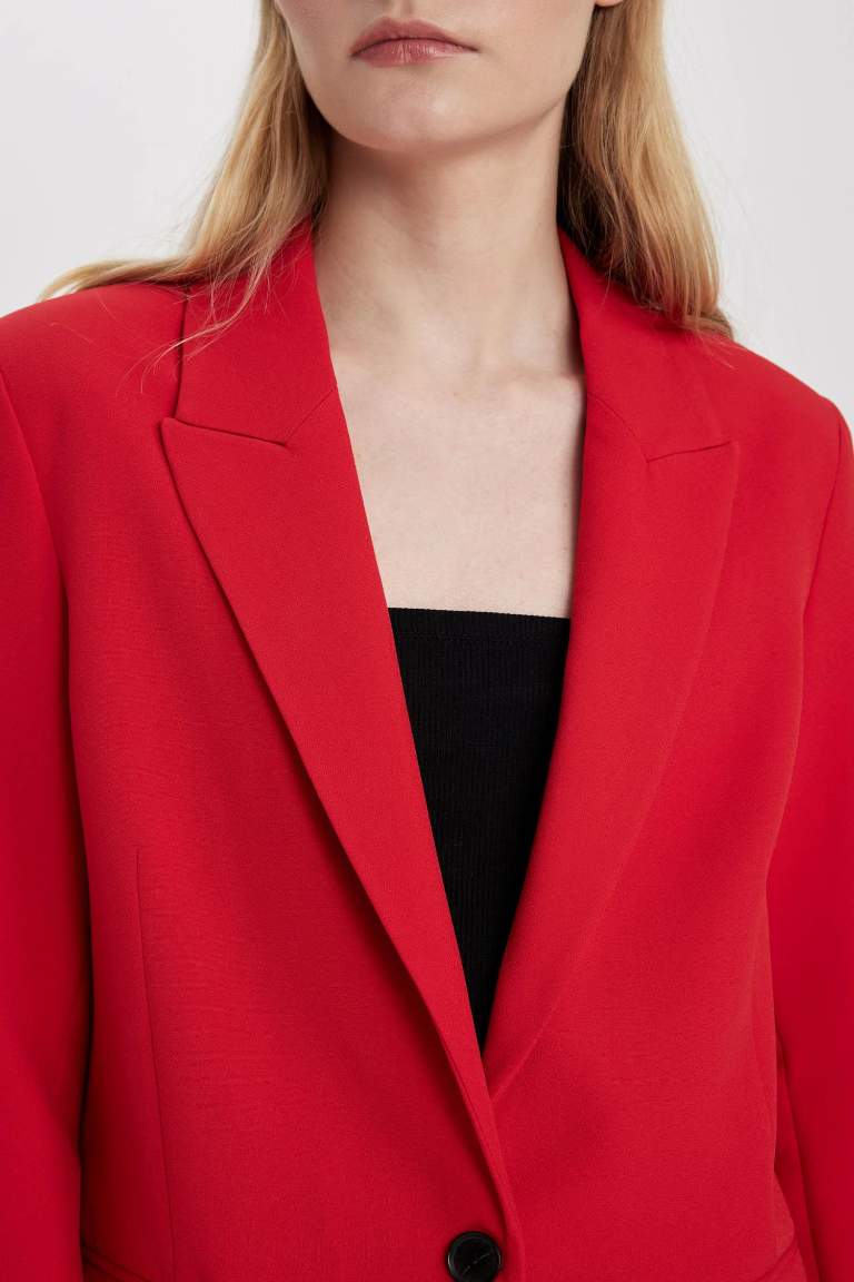 Oversize Fit Red Blazer Jacket