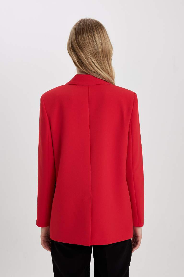 Oversize Fit Red Blazer Jacket