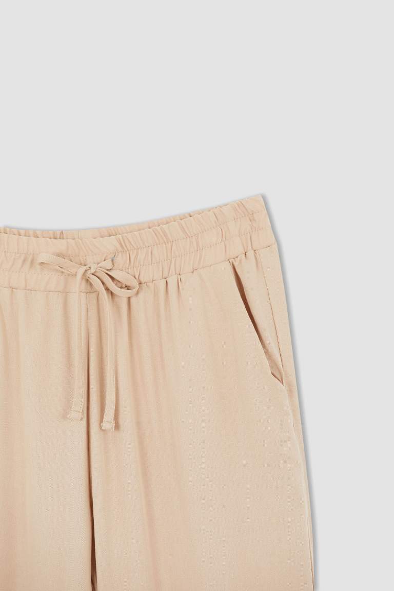 Jogger Standart Fit Normal Bel Cepli Viskon Pantolon