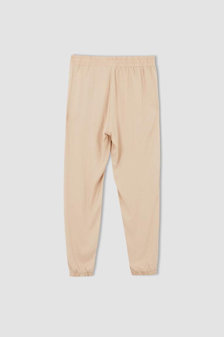 Jogger Standart Fit Normal Bel Cepli Viskon Pantolon