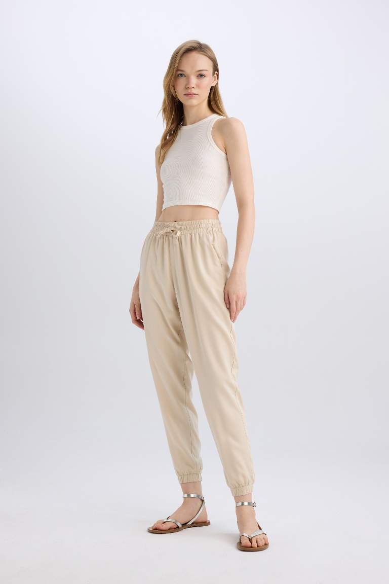 Normal Waist Ankle Length Viscose Joggers