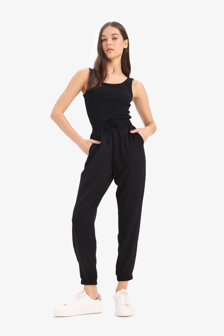 Normal Waist Ankle Length Viscose Joggers