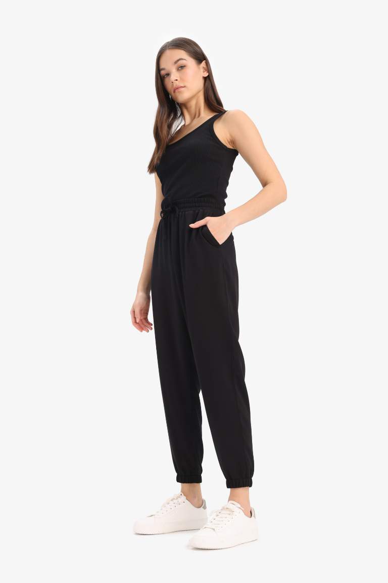 Normal Waist Ankle Length Viscose Joggers