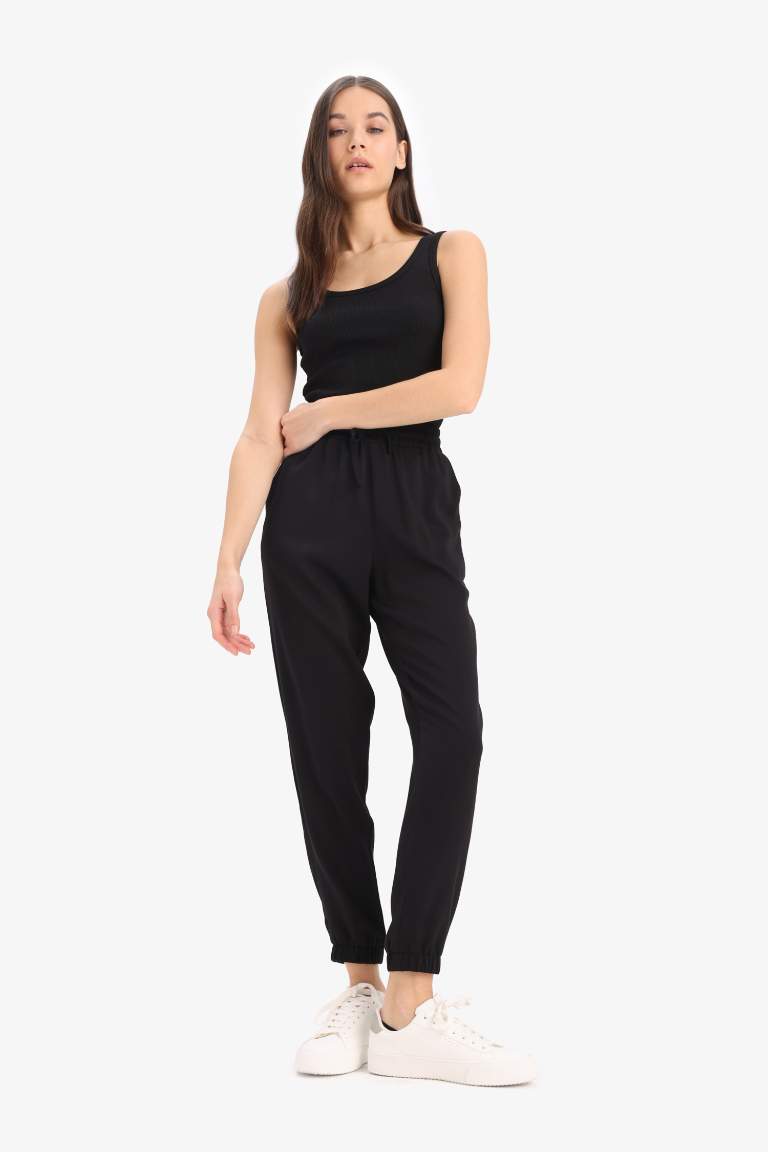 Normal Waist Ankle Length Viscose Joggers