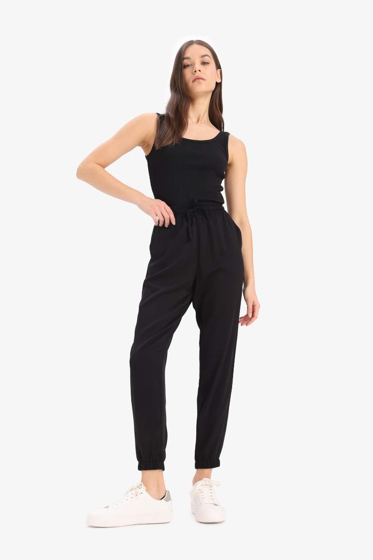 Normal Waist Ankle Length Viscose Joggers