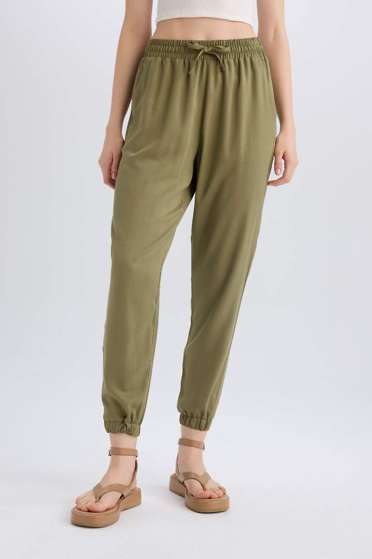 Normal Waist Ankle Length Viscose Joggers