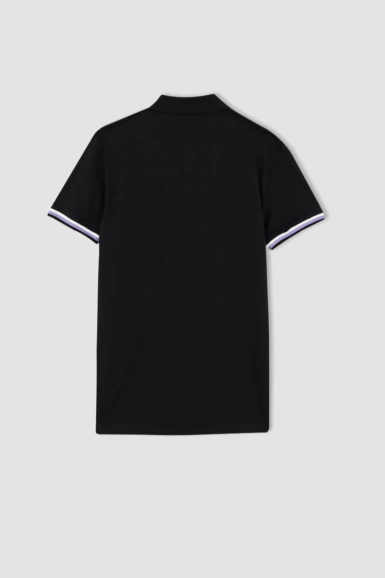 DeFactoFit NBA Los Angeles Lakers Polo Yaka Pamuklu Penye Tişört
