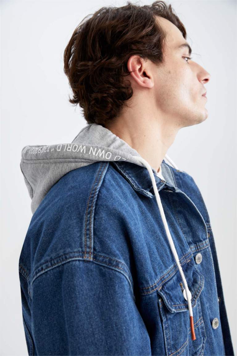 Denim Hoodie Damen Oversize - Vintage Kapuzenpullover Aus Jeansstoff In Streetwear Optik