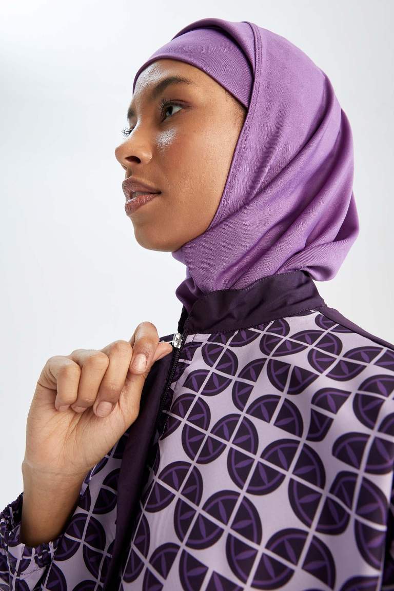 Regular Fit Desenli Burkini Tesettür Mayo