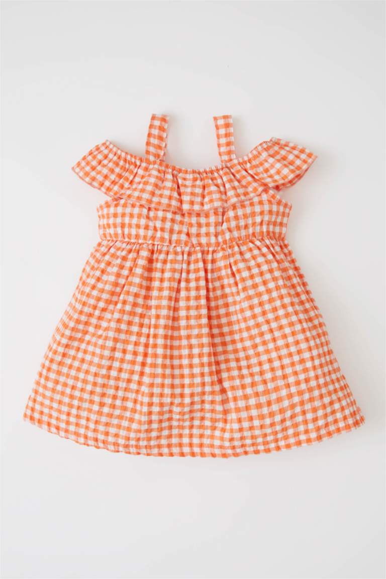 Red BABY GIRL Baby Girl Gingham Dress with Straps and Ruffles 2529290