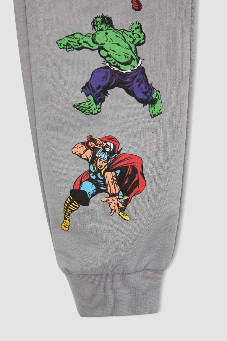 Boy Marvel Comics Print Ruched Joggers