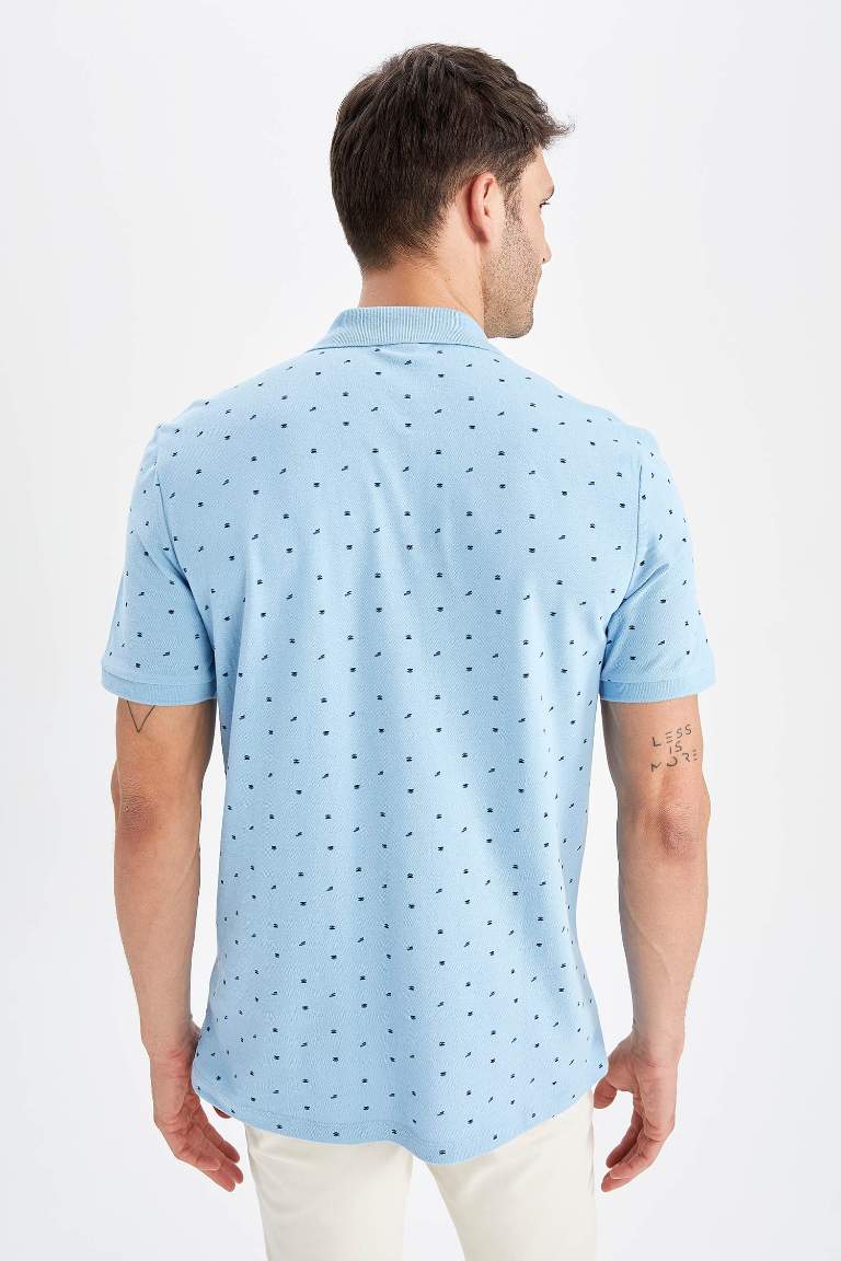 Regular Fit Short Sleeve Polka Dot Print T-Shirt