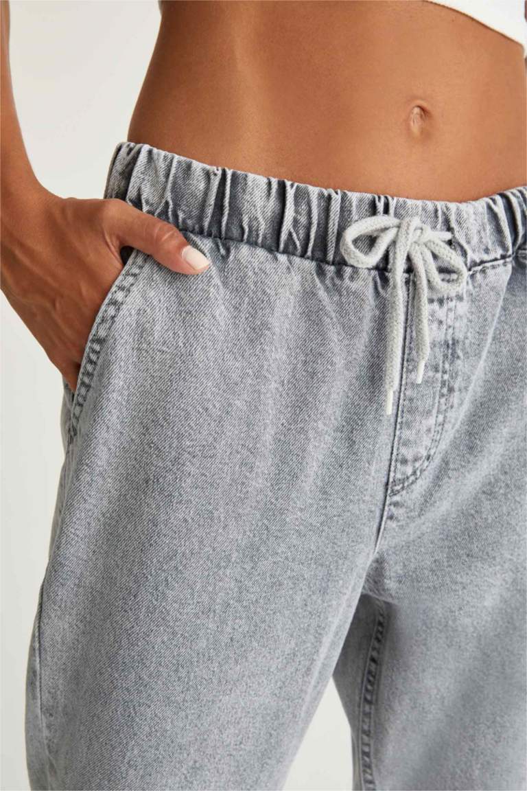 Jogger Yüksek Bel Jean %100 Pamuk Pantolon