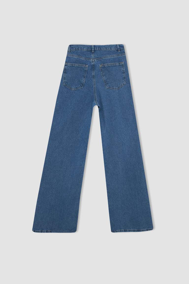 High Waisted Tie Waist Culotte Jeans