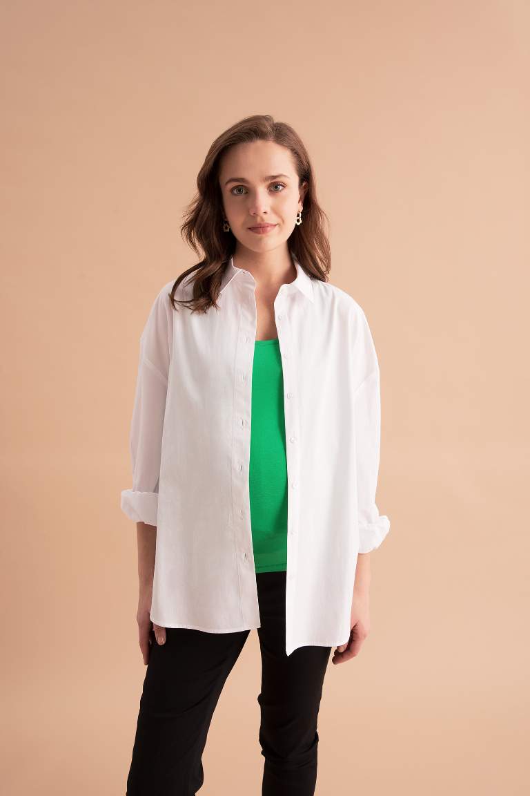 Regular Fit Basic  Hamile %100 Pamuk Gömlek