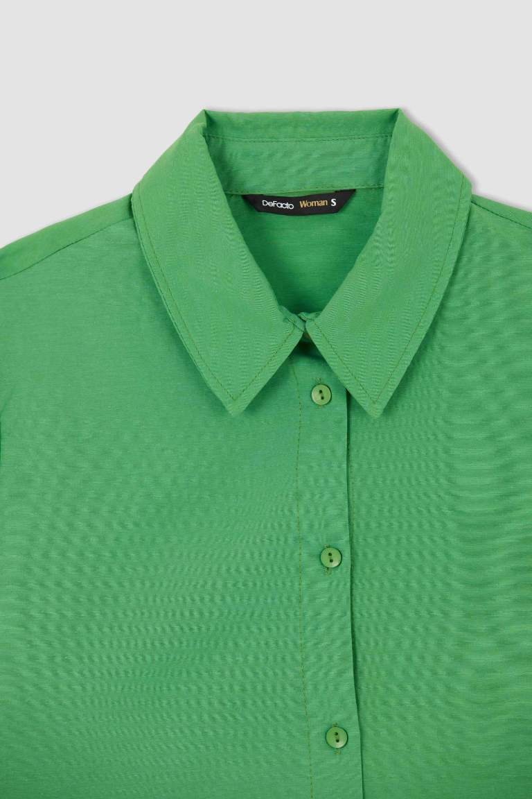 Basic Oversize Fit Poplin Uzun Kollu Gömlek