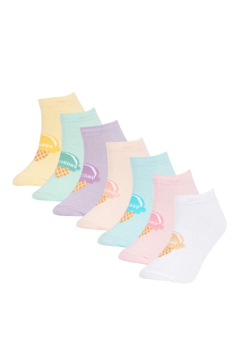 Girls' Cotton 7-Pack Short Socks