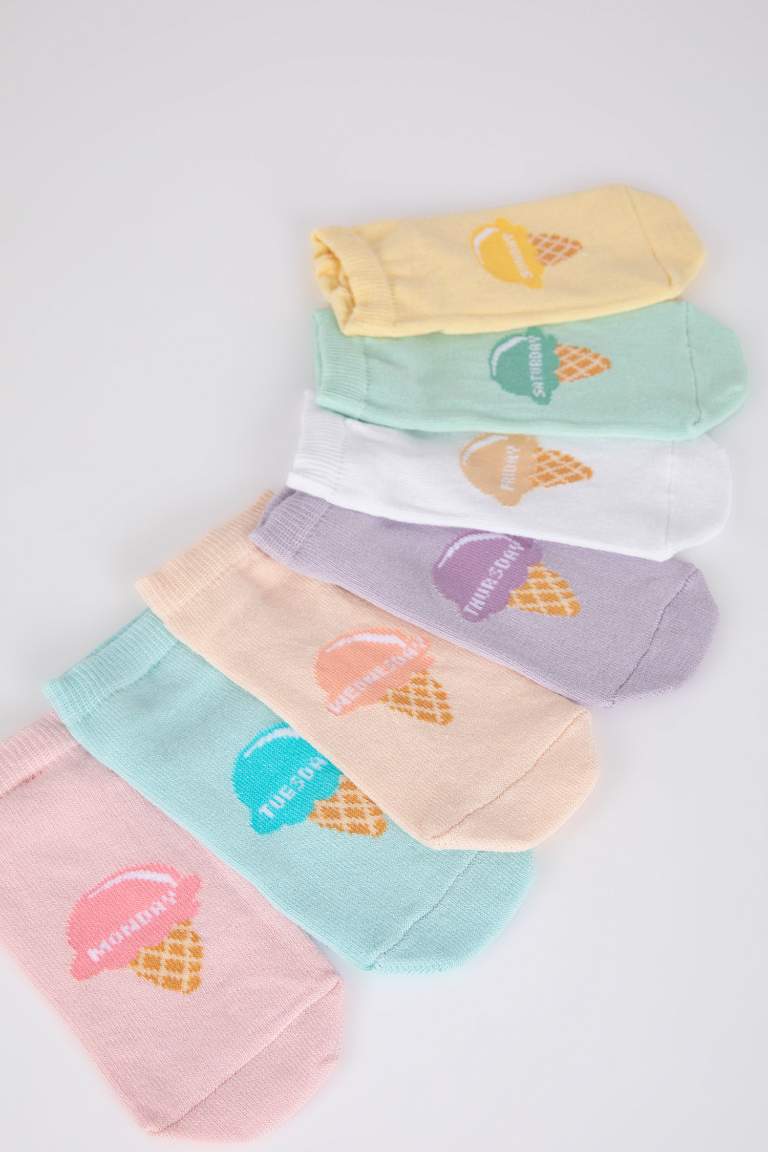 Girls' Cotton 7-Pack Short Socks