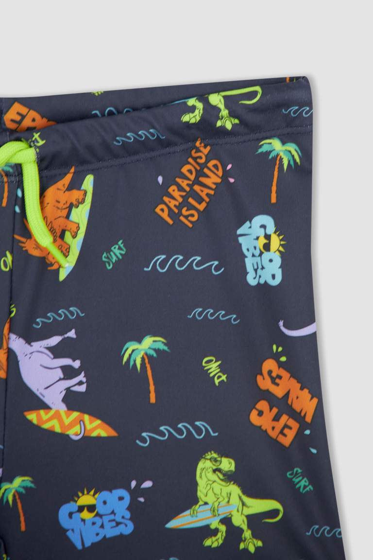 Boy's Dinosaur Patterned Swimsuit