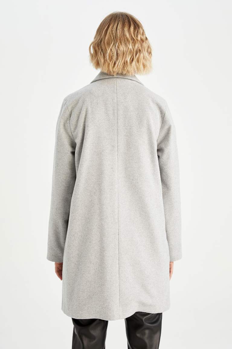 Oversize Fit Kaşe Kaban