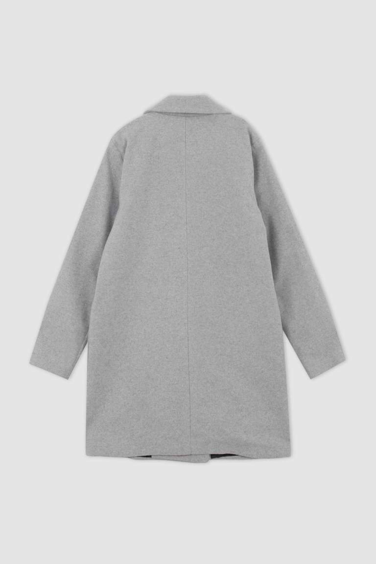 Oversize Fit Kaşe Kaban