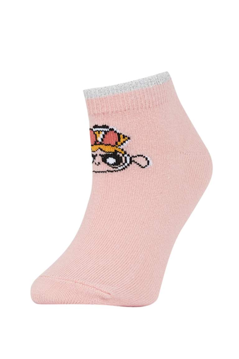 Girls' PowerPuff Girls Licensed Cotton 3 Pack Short Socks