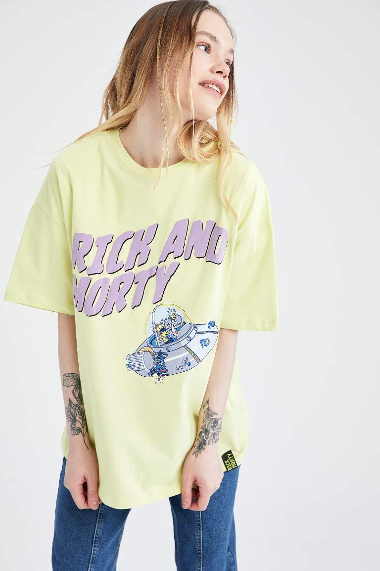 Футболка оверсайз с круглым вырезом и лицензией Rick and Morty, Коллекция Coool