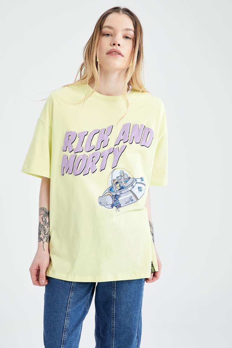 Футболка оверсайз с круглым вырезом и лицензией Rick and Morty, Коллекция Coool